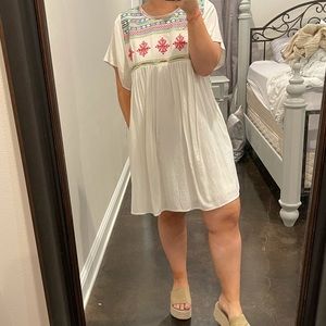 White Embroidered Dress